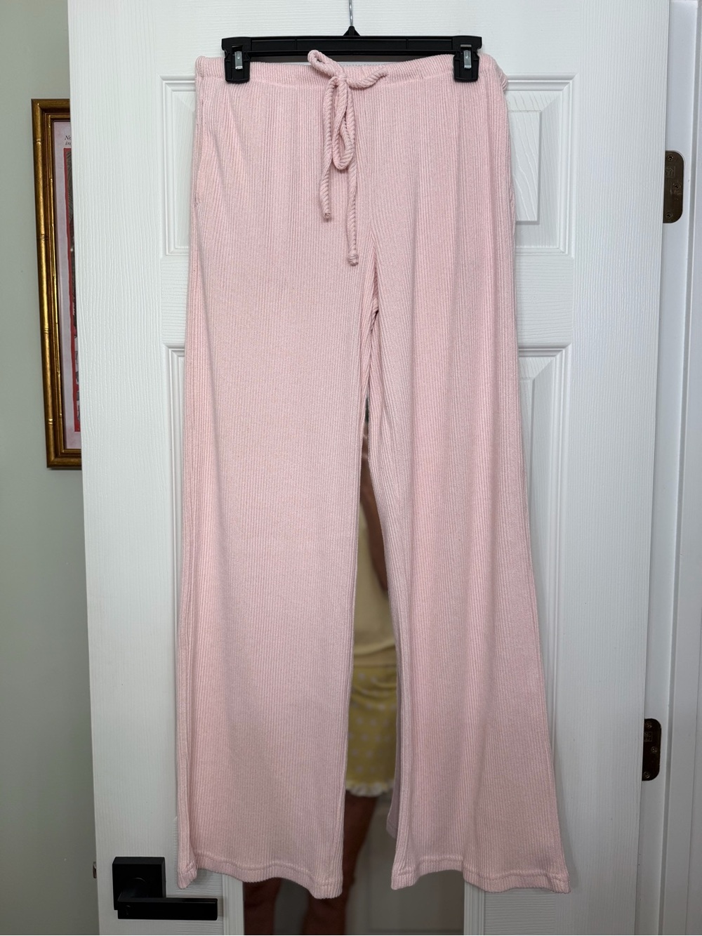 shosho Pink Ribbed Knit Lounge Pants